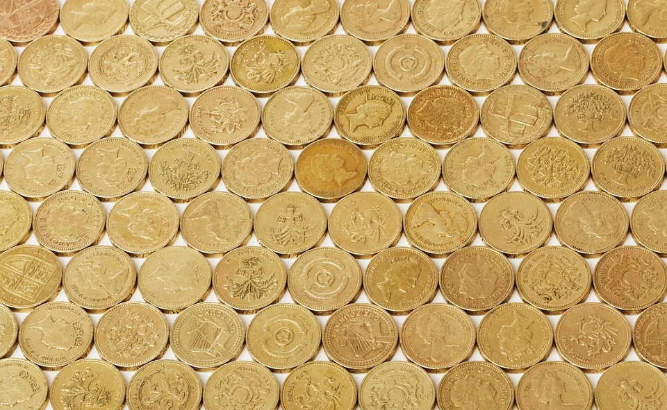 rozložené mince